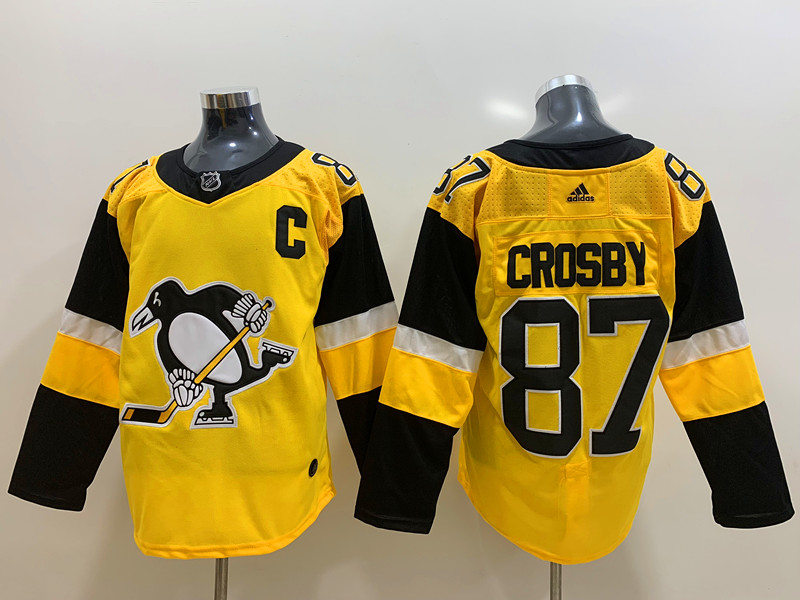 Men's Pittsburgh Penguins sidney crosby #87 Gold Jersey